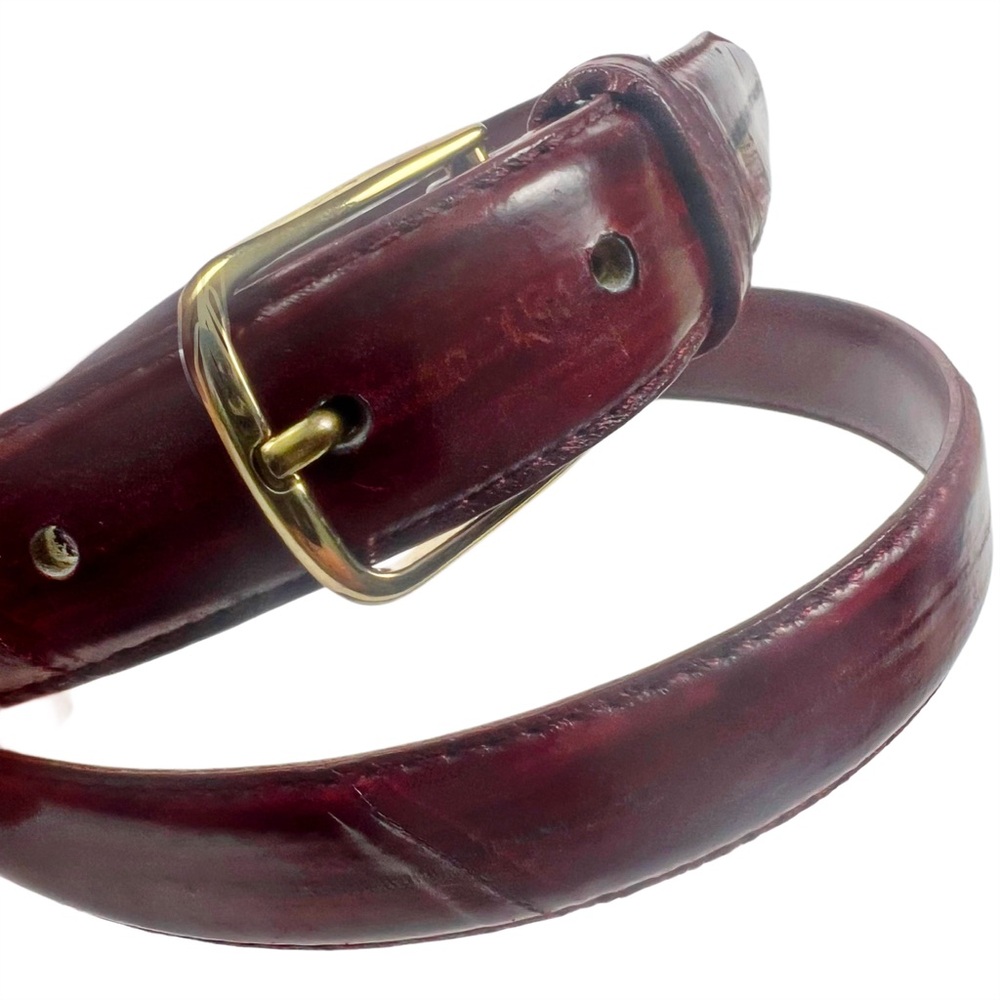 Woman’s Genuine EELSKIN 1” Burgundy Belt Size 34” NWOT